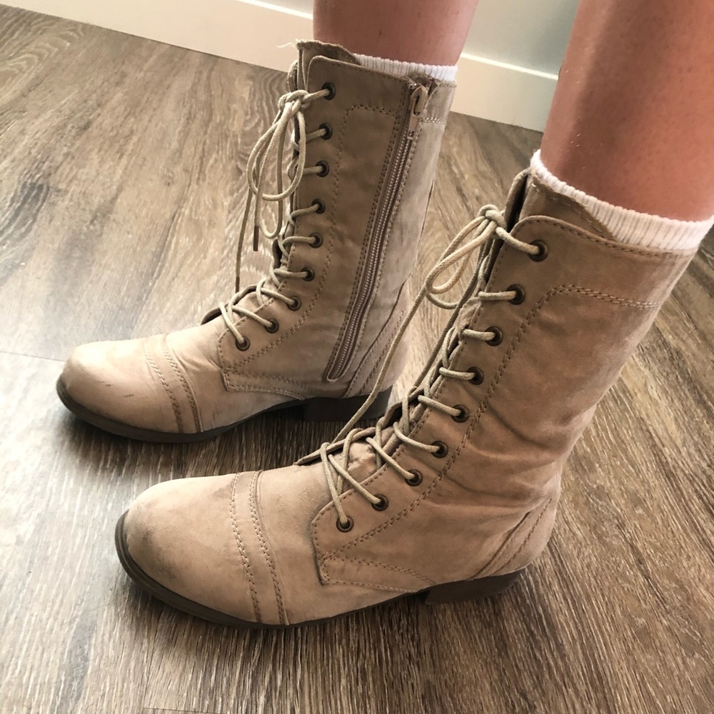 Forever 21 Tan Combat Boots
